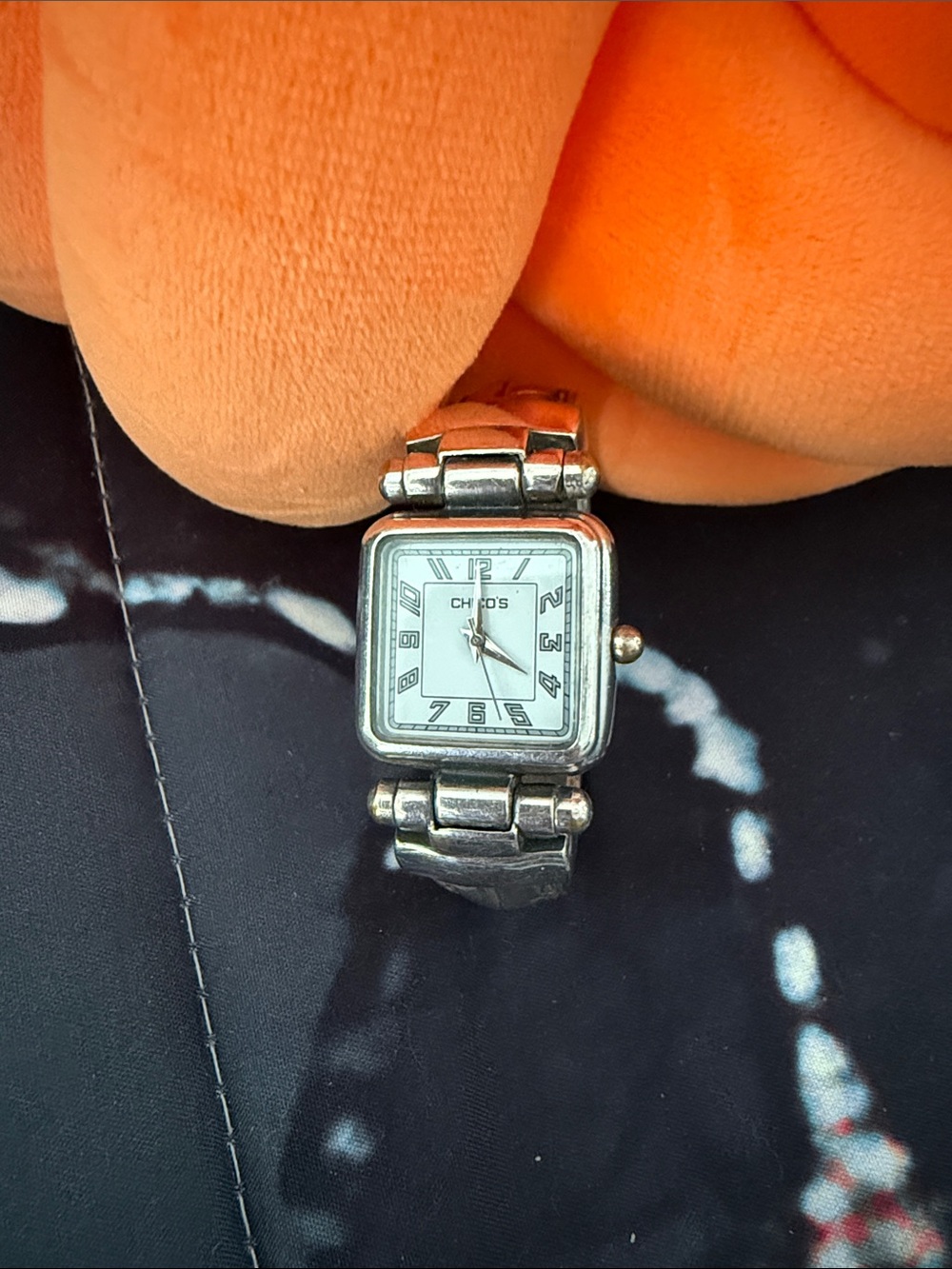 Chico's Silver-Tone Square Face Bracelet Watch